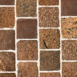 Burgundy and brown fieldstone tiles