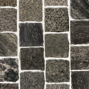 Black and grey fieldstone tiles